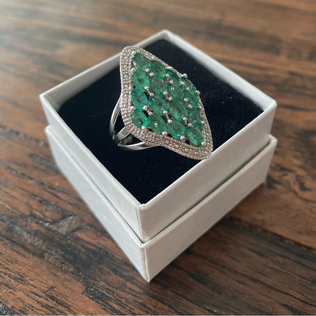 Brand New Emerald And Platinum Ring